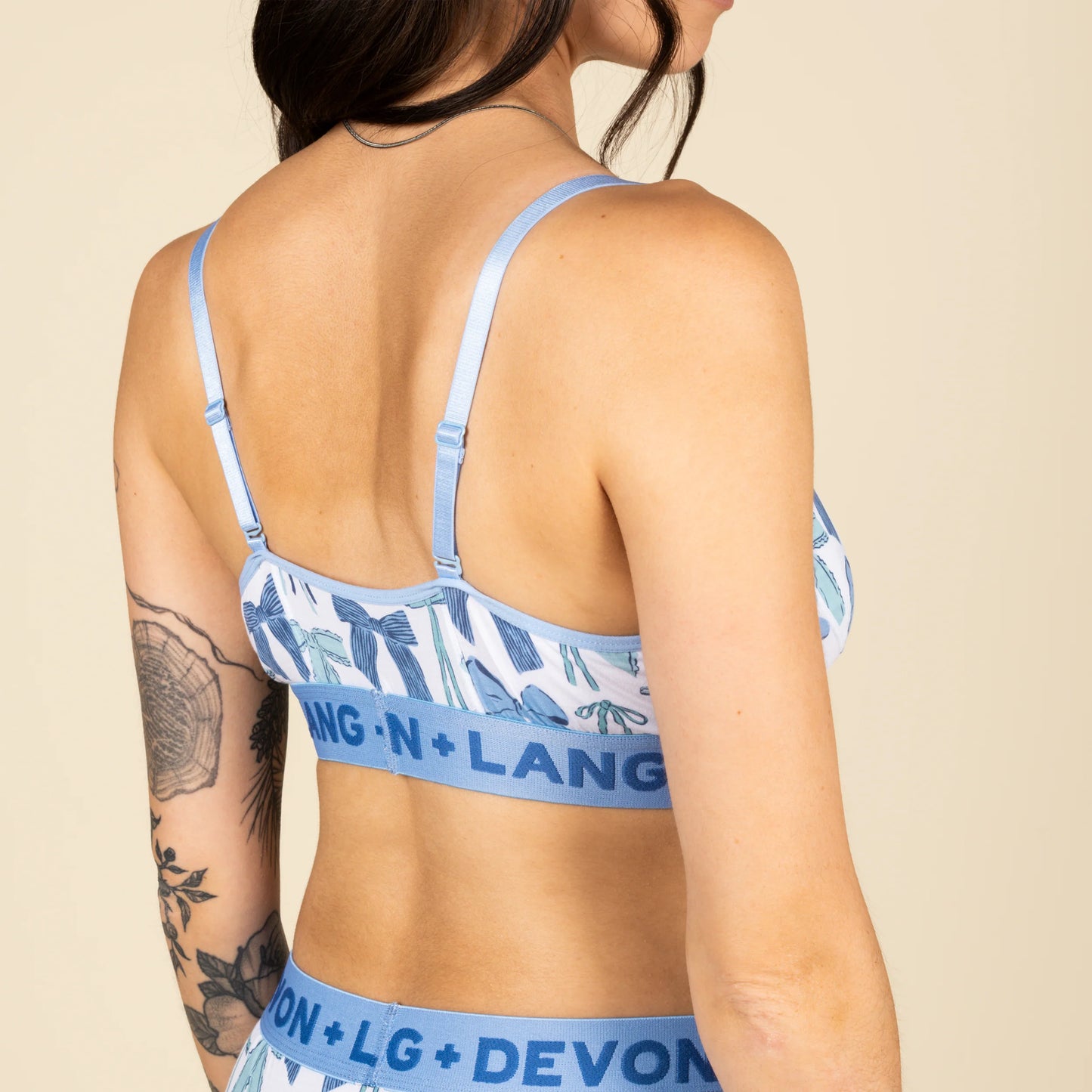 Devon Lang - Bria Bralette - Blue Bows