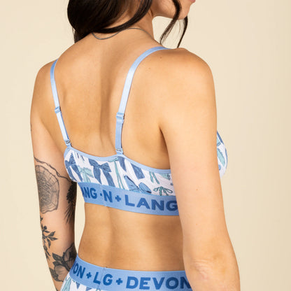 Devon Lang - Bria Bralette - Blue Bows