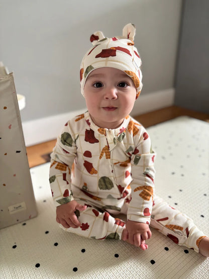 Lumberjack Organic Cotton Canadian Fall Two-Way Zipper Baby Romper