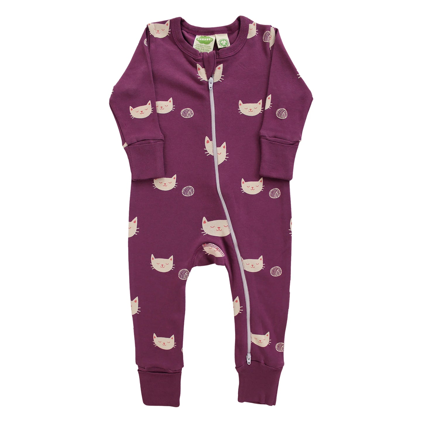 🐱 Kitty Cats - Parade Organics - Organic Signature '2-Way' Zip Romper