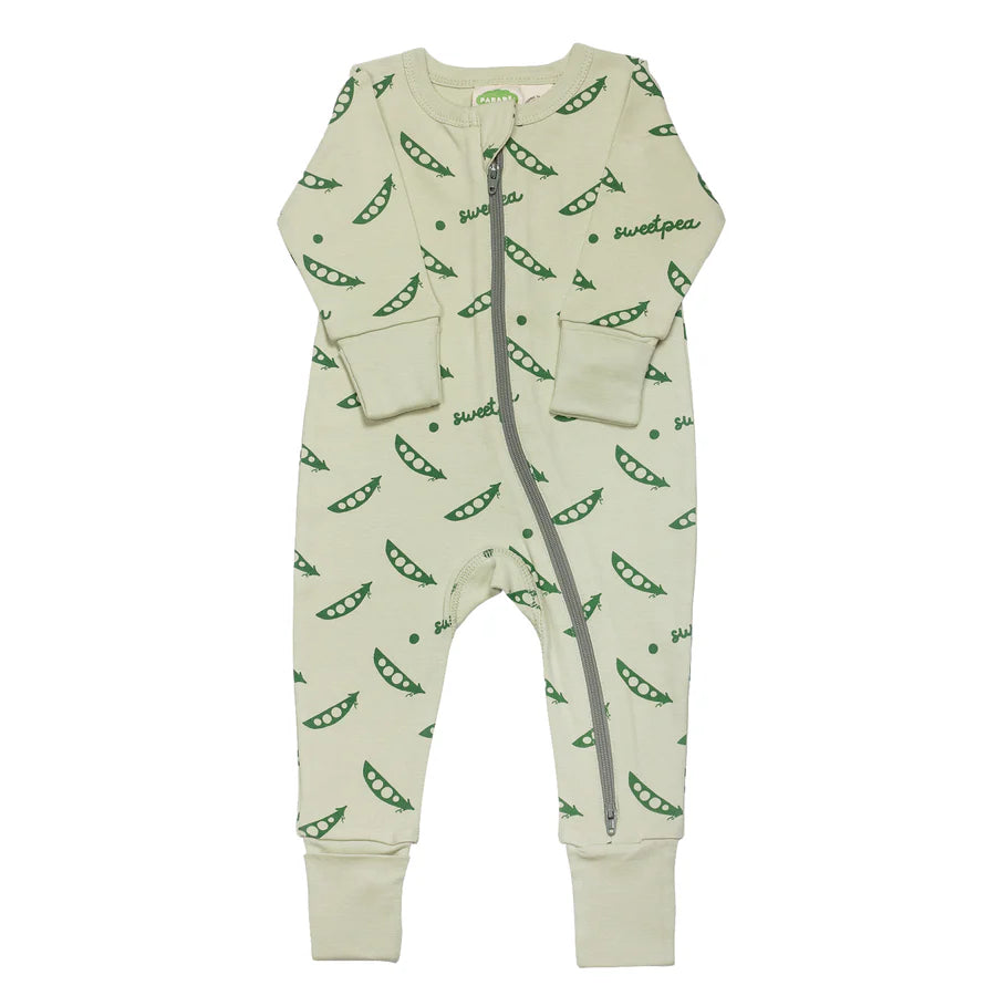 🥬 Sweet Pea - Parade Organics - Organic Signature '2-Way' Zip Romper