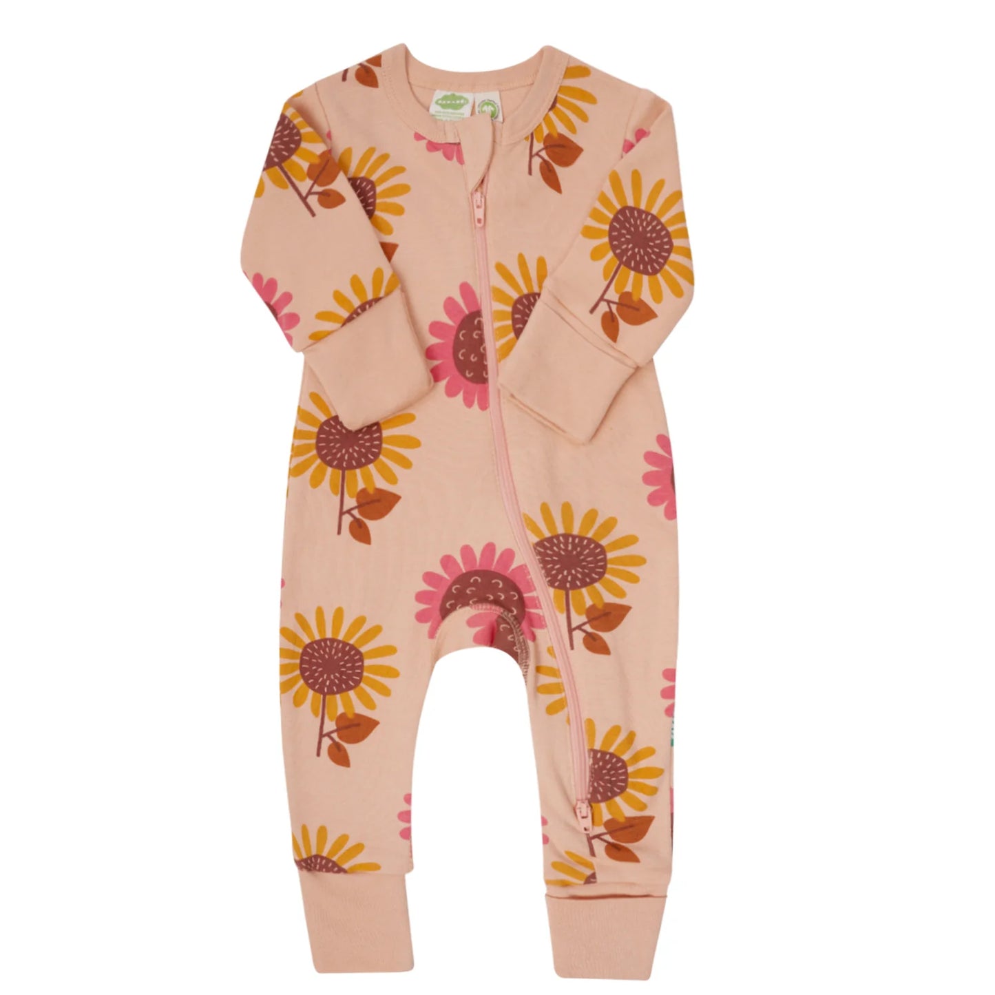 Parade Organic Signature Print '2-Way' Zip Romper - Sunflowers