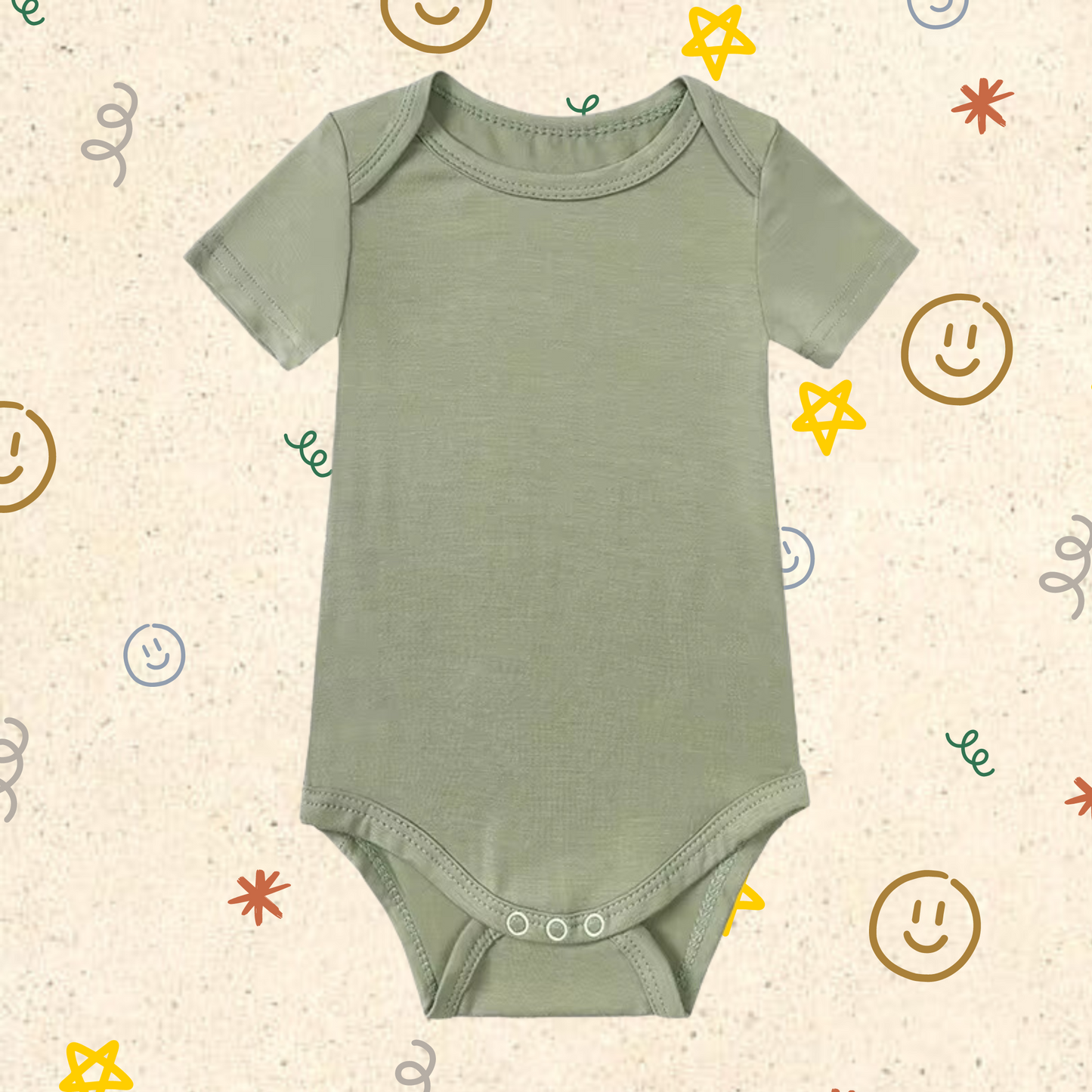 Little Locals Bamboo Short Sleeve Body Suit - Tea