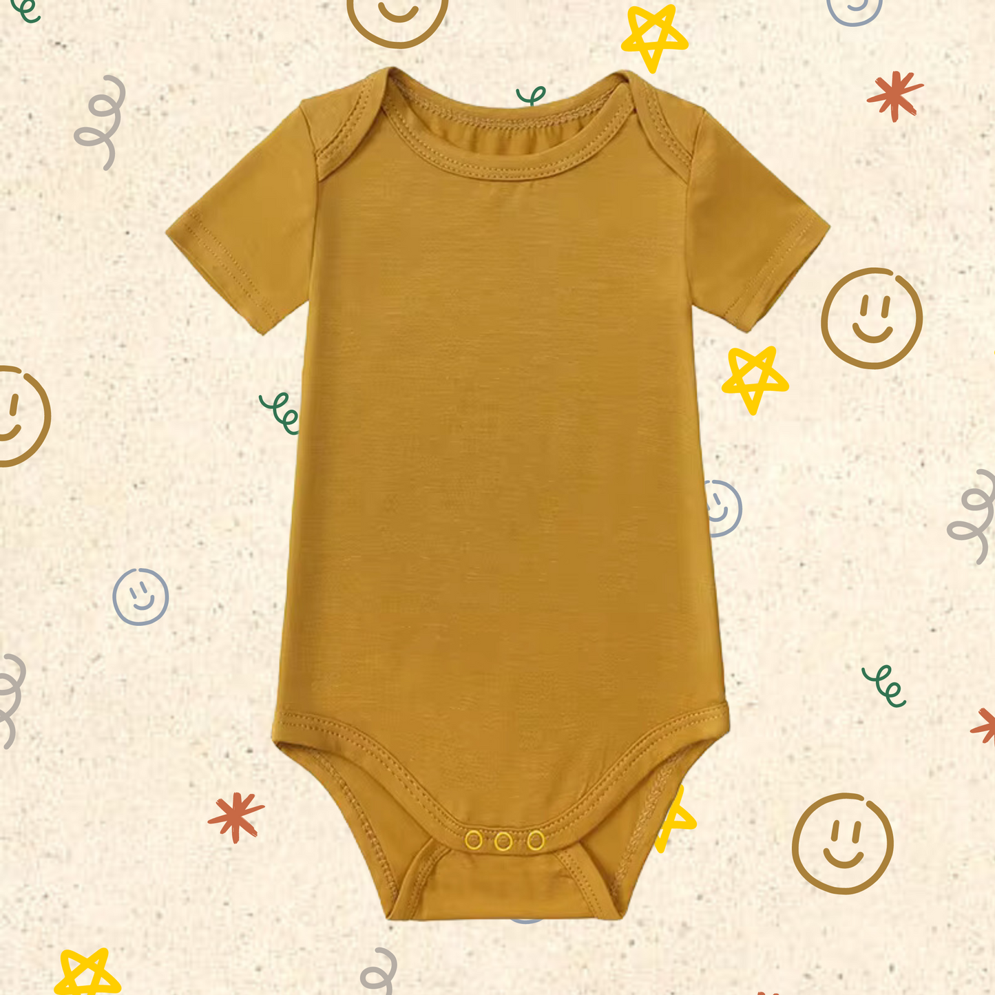 Little Locals Bamboo Short Sleeve Body Suit - Sun