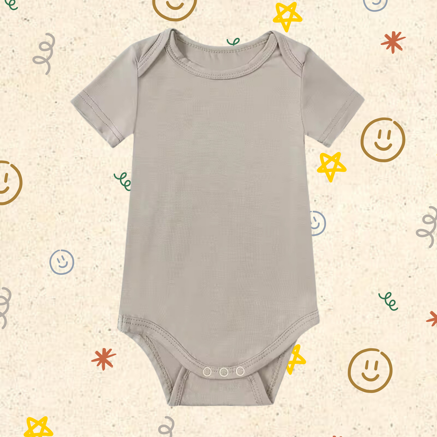 Little Locals Bamboo Short Sleeve Body Suit - Fog