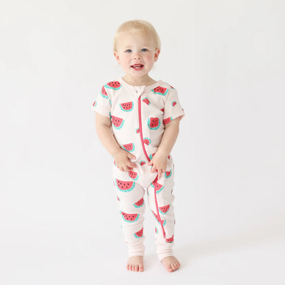 Parade Organics - Watermelon - Organic Signature '2-Way' Zip Romper