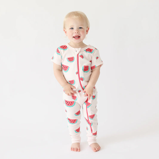 Watermelon - Parade Organics - Organic Signature '2-Way' Zip Romper