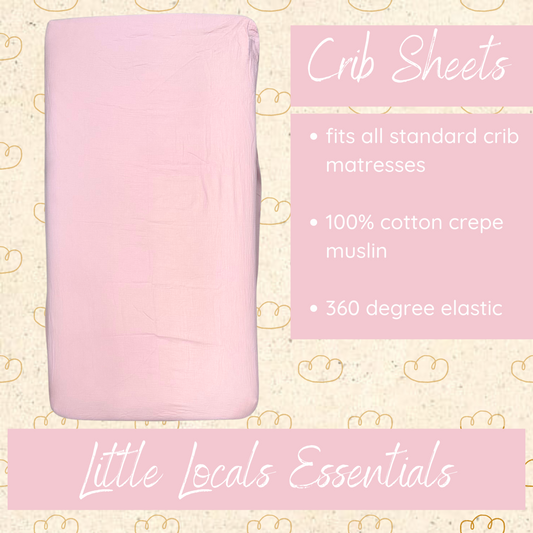 Little Locals 100% Cotton Crib Sheets - 🩷 Pink 🩷