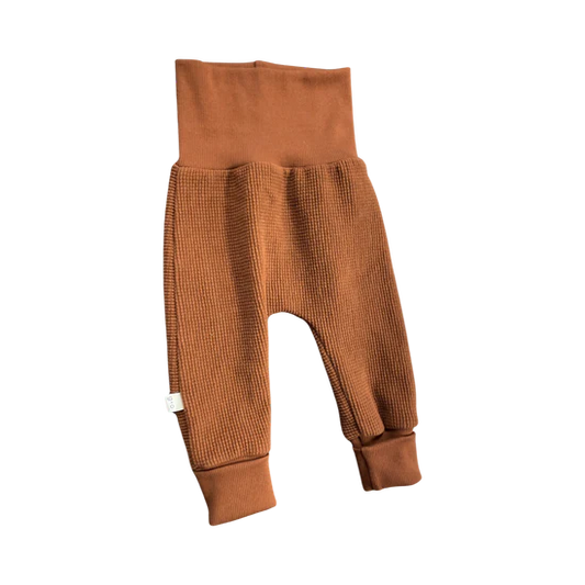 6-12 Months - gabe+olive - Cognac Waffle Grow With Me Pants