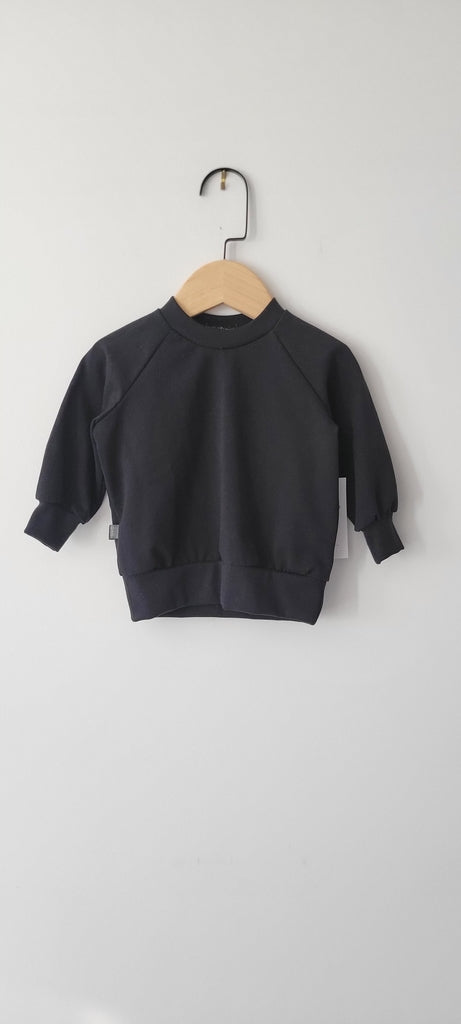 3-6 Months - gabe+olive - Black Raglan Sweater