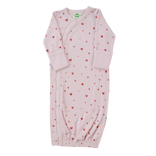 💗 Pink Hearts - Parade Organics - Organic Gowns - Signature Prints 0-3 Months