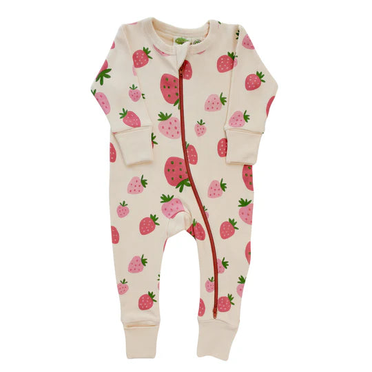 🍓 Strawberries - Parade Organics - Organic Signature '2-Way' Zip Romper