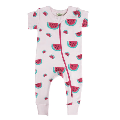 Parade Organics - Watermelon - Organic Signature '2-Way' Zip Romper