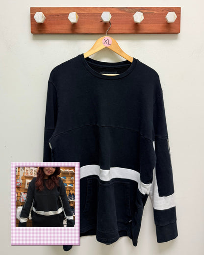 Black and White - The Boob Crew - Upcycled Nursing Sweat Shirt