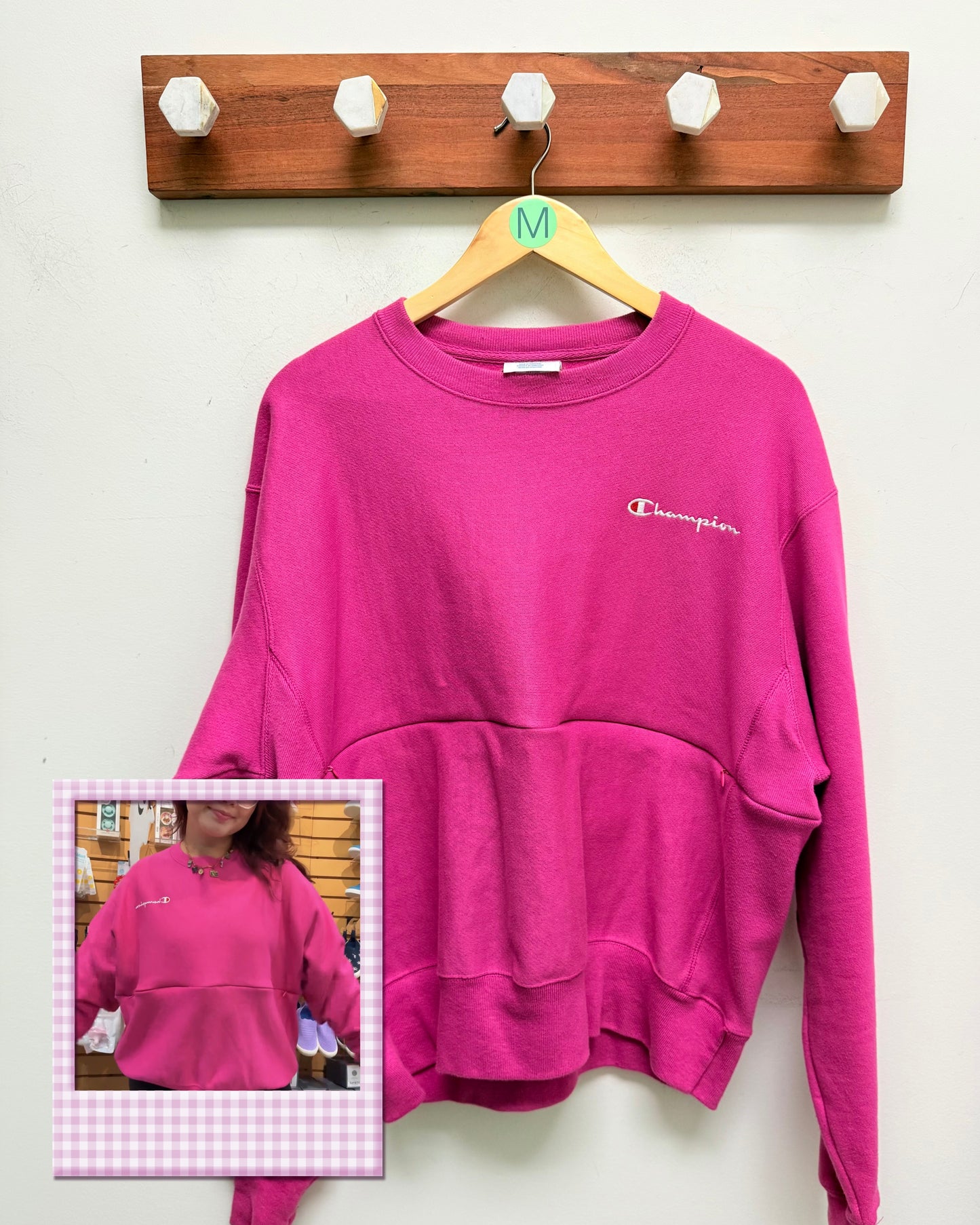 Neon Pink - The Boob Crew - Upcycled Nursing Sweat Shirt