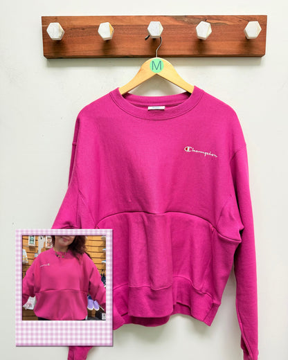 Neon Pink - The Boob Crew - Upcycled Nursing Sweat Shirt