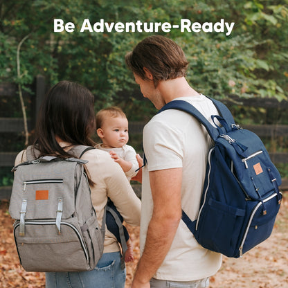 Explorer Diaper Bag Backpack, Changing Pad, Stroller Straps: Navy Blue