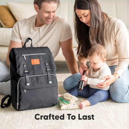 Explorer Diaper Bag Backpack, Changing Pad, Stroller Straps: Navy Blue