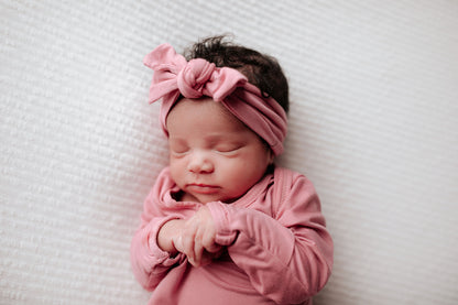 Three Little Tots - Knotted Newborn Gown - Rose