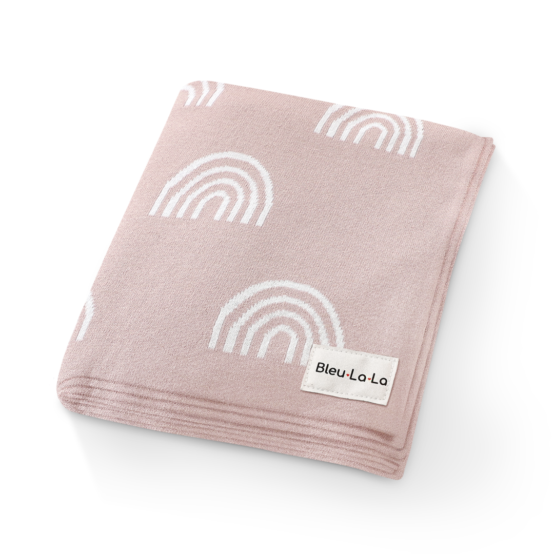 Bleu La La - 100% Luxury Cotton Swaddle Receiving Baby Blanket - Rainbow: Brown