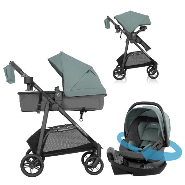 Evenflo Omni Ultra Travel System with Revolve180 LiteMax NXT Rotational Infant Car Seat - Pacific Green
