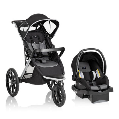 🔥 HOT DEAL 🔥 Evenflo - Victory Plus Jogging Stroller Travel System with LiteMax Infant Car Seat (Gray Scale)
