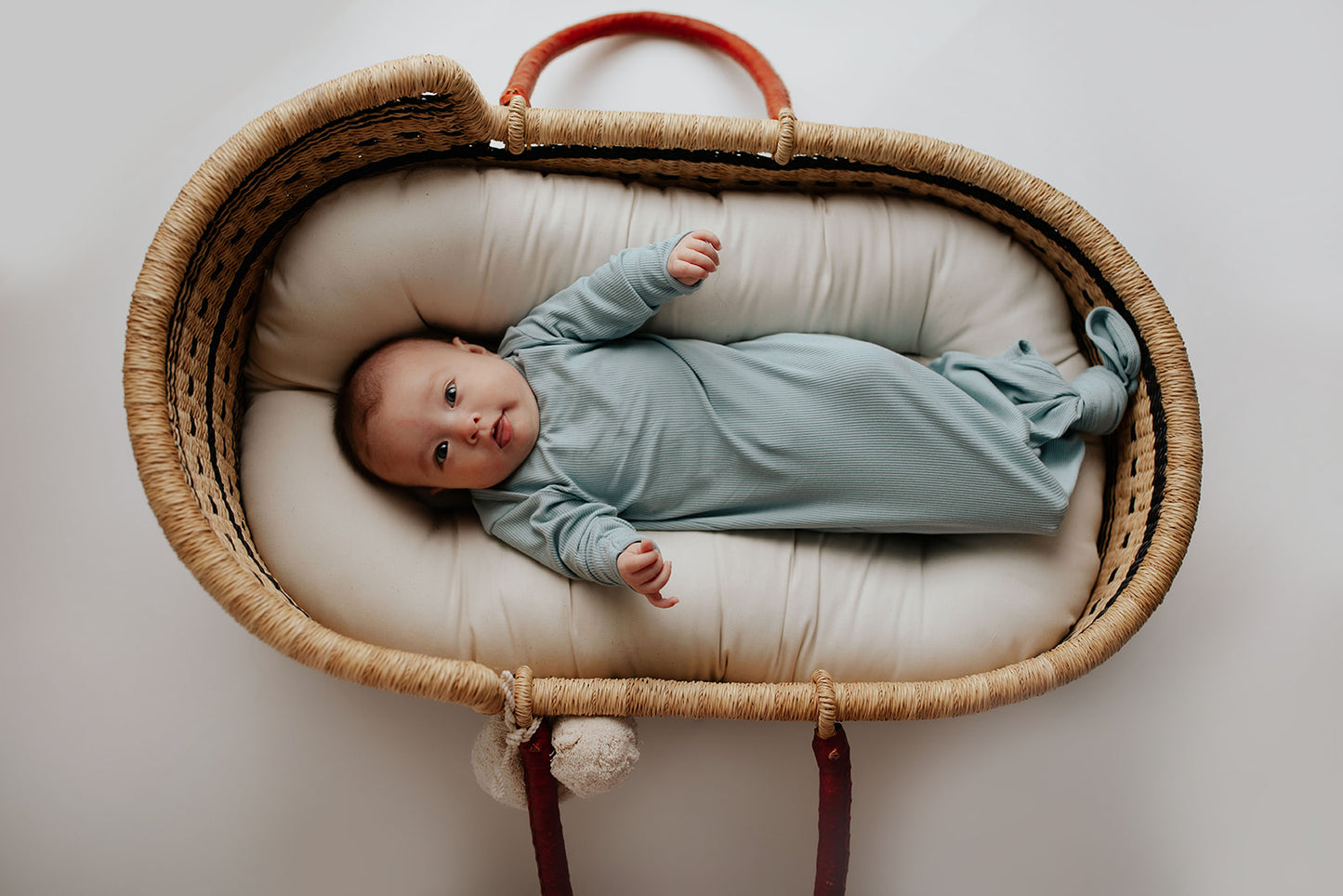 Three Little Tots - Knotted Newborn Gown - Blue Bird