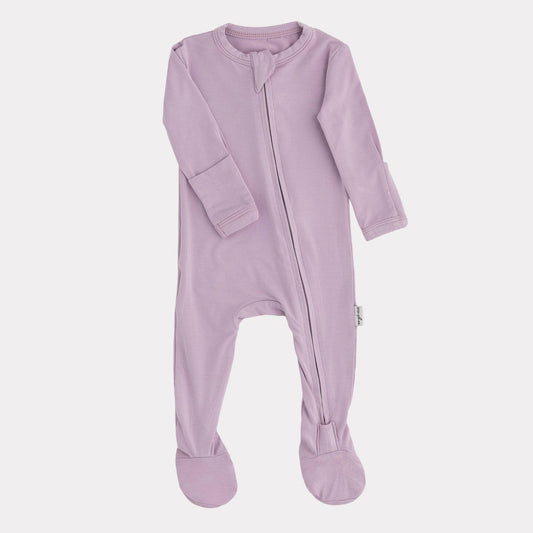 Pip + Phee - Bamboo Footed Sleepers | Solids: Iced Lavender / 9-12M