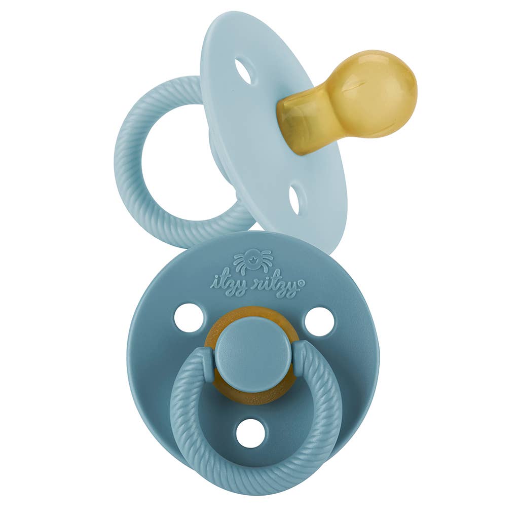 Itzy Soother™ Natural Rubber Paci Sets: Mint + White