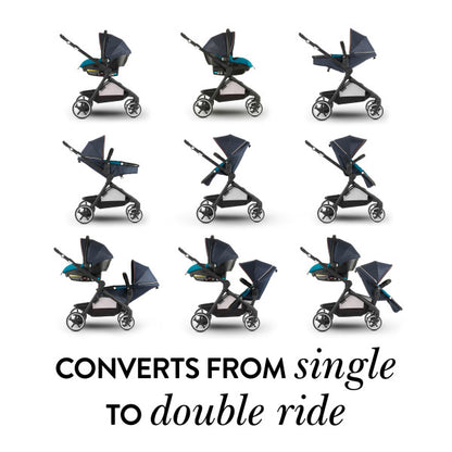 Evenflo - GOLD SensorSafe Pivot Xpand Smart Modular Travel System - Single to Double - Moonstone