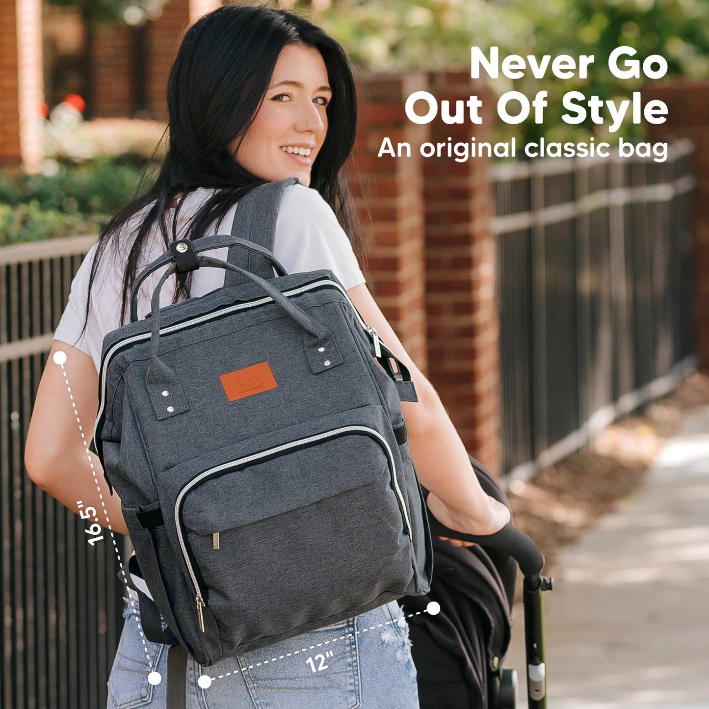 Original Diaper Bag Backpack, Baby Bags with Changing Pad: Mystic Gray