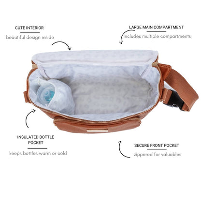 Bellaboo Boutique - Bellaboo Sling Crossbody Stroller Bag Tan