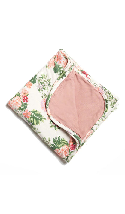Everly Grey - Swaddle Blanket - Beige Floral