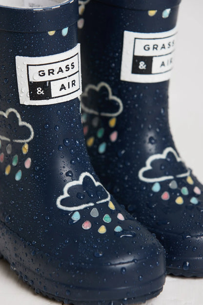 Grass & Air - Colour Changing Rain Boots (Wellies) - Navy