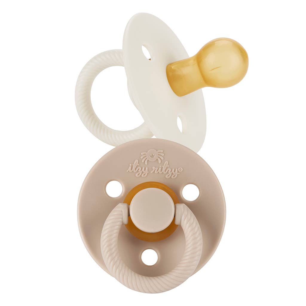 Itzy Soother™ Natural Rubber Paci Sets: Chocolate + Caramel