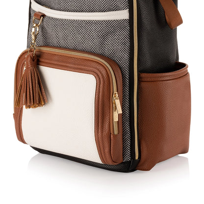 Itzy Ritzy - Coffee + Cream Boss Plus Backpack Diaper Bag