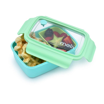 Melii - Bento Box with Removable Compartments: 800ml pink purple grey