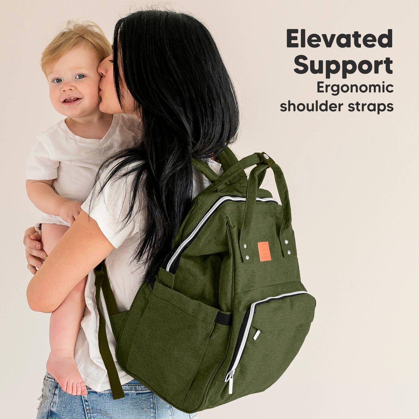 KeaBabies - Original Diaper Bag Backpack, Baby Bags with Changing Pad: Coffee Brown