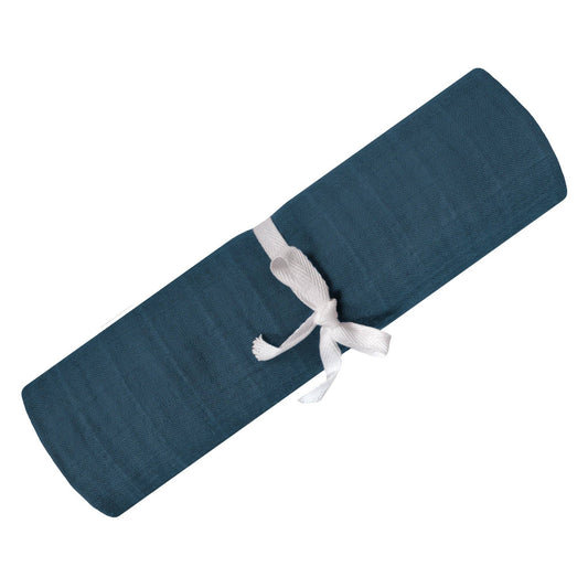 Perlimpinpin - Cotton muslin swaddle - Navy Blue