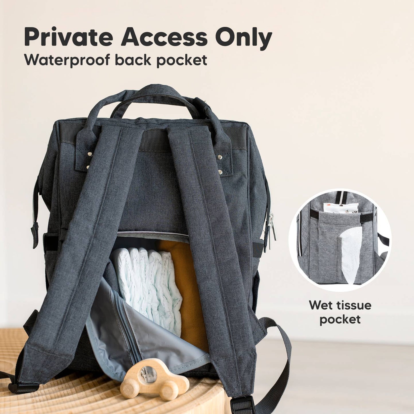 Original Diaper Bag Backpack, Baby Bags with Changing Pad: Mystic Gray
