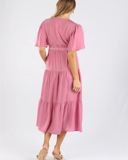 Angel Maternity - Maternity Maxi Dress - Cara Pink