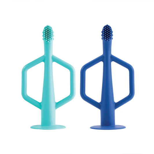 Silicone Training Toothbrush 2 Pack - Indigo + Mint