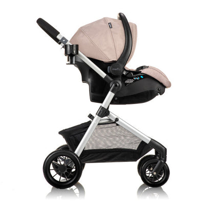 Evenflo Pivot Modular Travel System With SafeMax Car Seat - Sandstone Beige