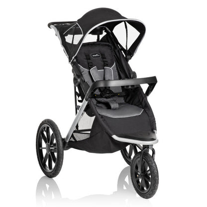 🔥 HOT DEAL 🔥 Evenflo - Victory Plus Jogging Stroller Travel System with LiteMax Infant Car Seat (Gray Scale)