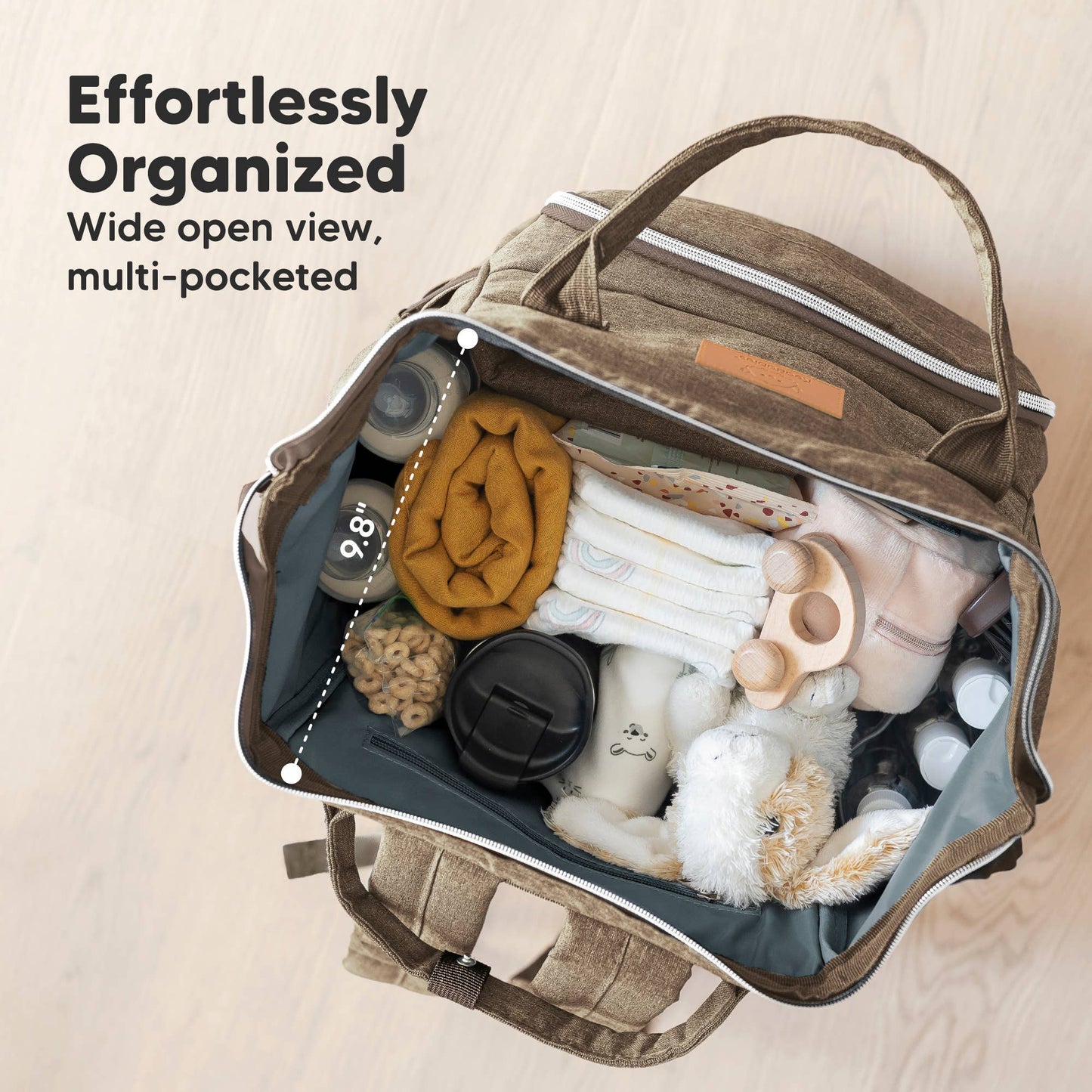 KeaBabies - Original Diaper Bag Backpack, Baby Bags with Changing Pad: Coffee Brown