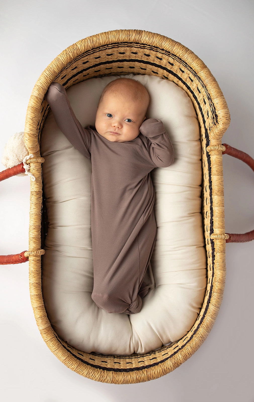 Three Little Tots - Knotted Newborn Gown - Cocoa Brown