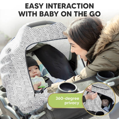 KeaBabies Warmzy Baby Carseat Cover (Herringbone) ARRIVING FIRST WEEK OF DECEMBER