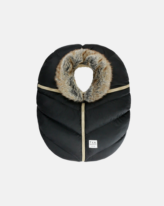 7AM ENFANT - Car Seat Cocoon - Black Faux Fur