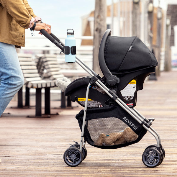 Denim stroller and clearance carseat