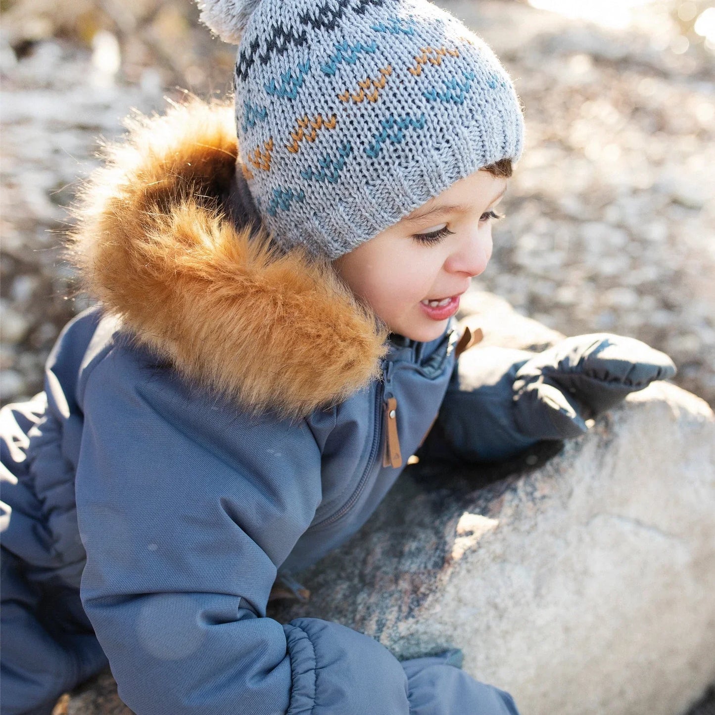 Perlimpinpin - One Piece Toddler Snowsuit - Carbon Textured